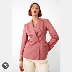 Zara Pink Leather Blazer